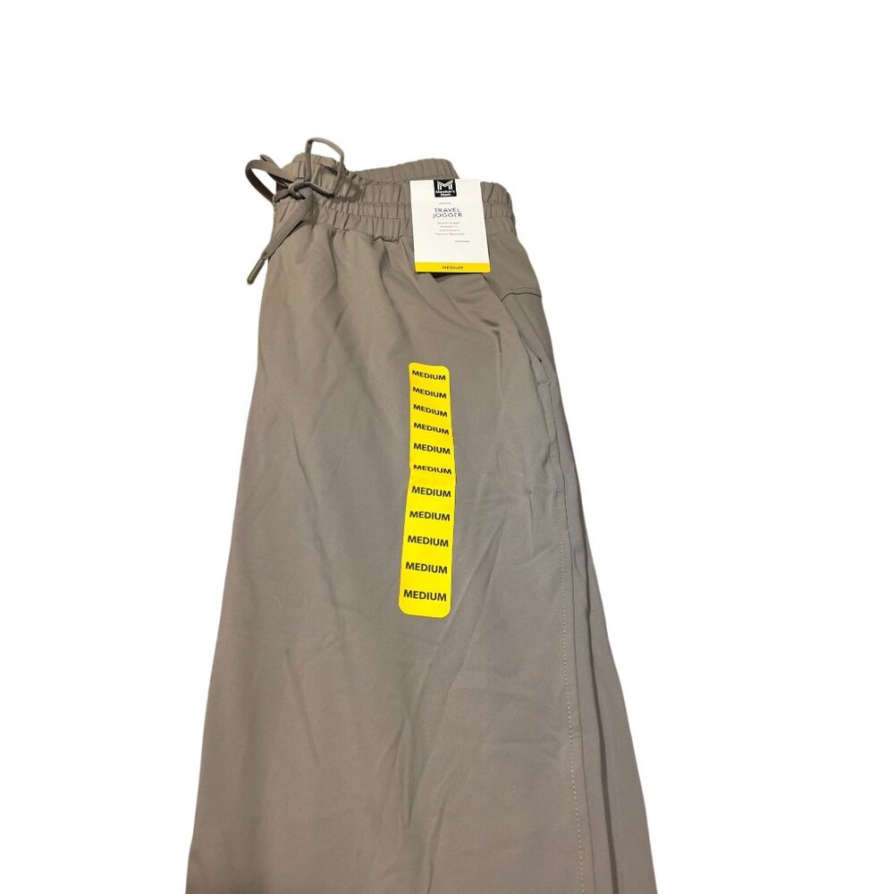 Women's Beige Elastic Waist Drawstring Pants Medium Casual Fit Stylish Design